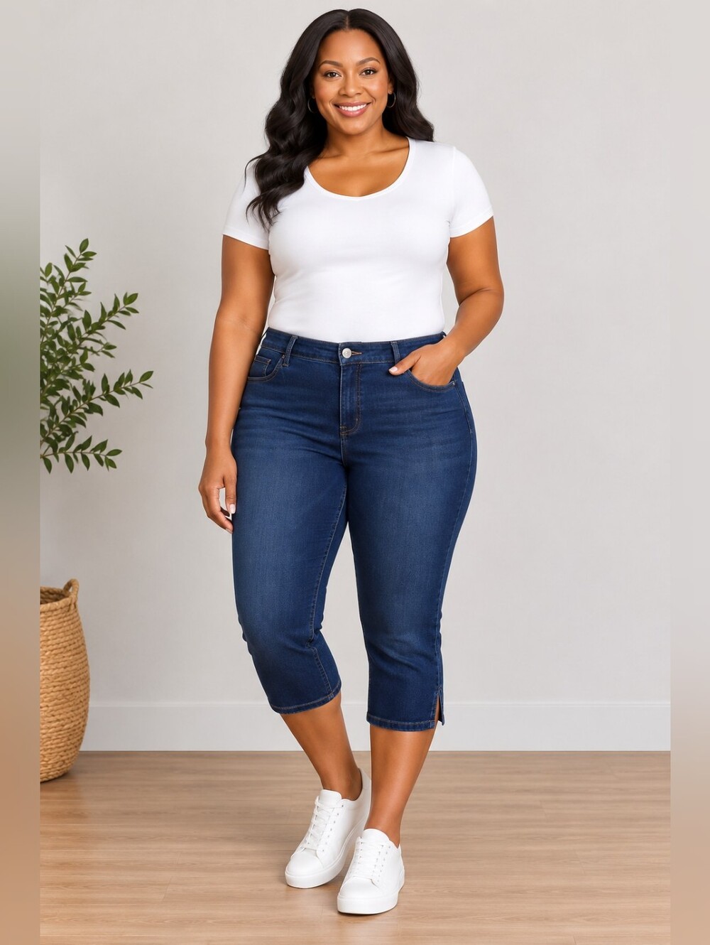 Lane Bryant Jeans Genius Straight Crop Jeans – Size 24 – Blue Demin